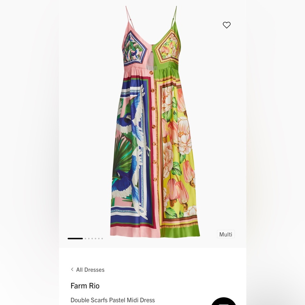 Farm Rio Women’s Double Scarfs Pastel Midi Dress